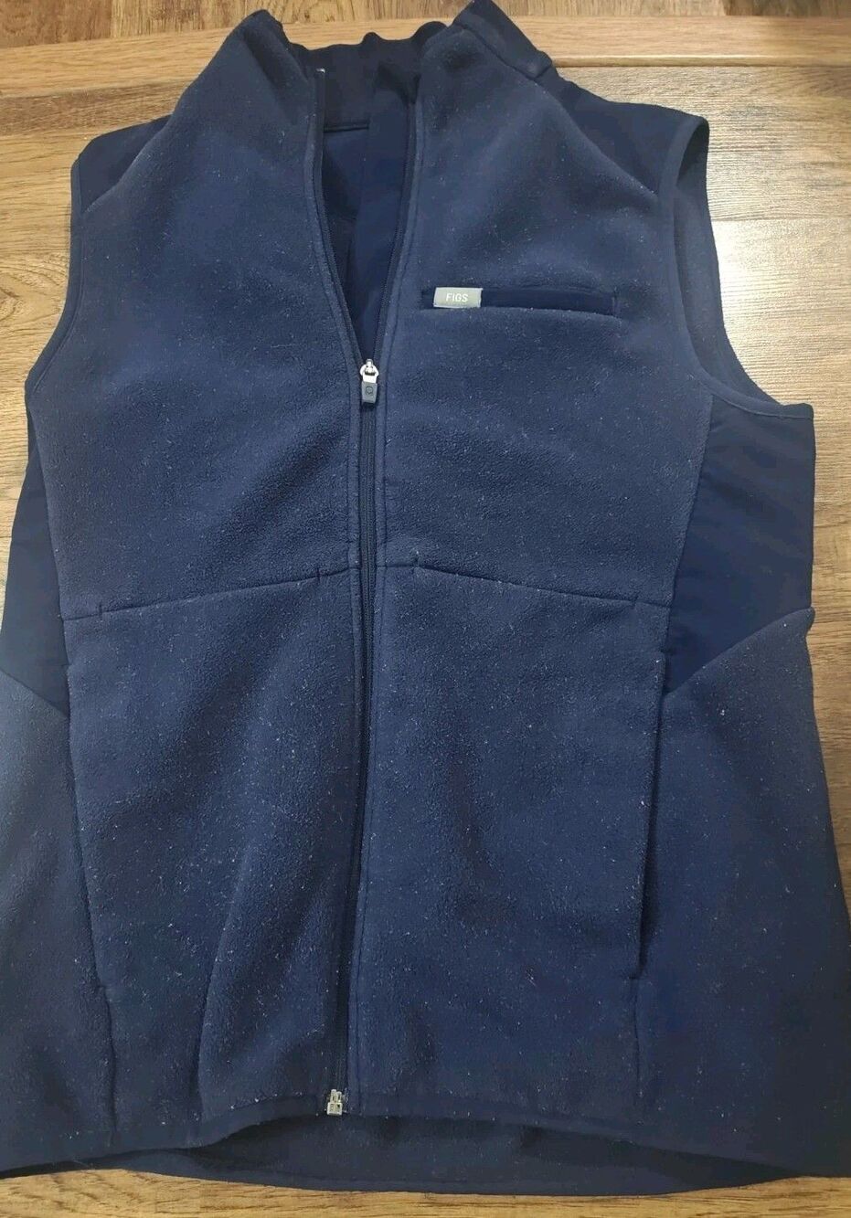 FIGS On Shift Fleece Hybrid Women's Medium Navy Blue Vest Primaloft Full Zip